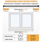 Casa si Gradina - Textile si covoare - Perdele si draperii - Accesorii perdele si draperii - Galerie extensibila pentru perdea si draperie, 76-228 cm, bara metalica negru mat, pentru living, dormitor, bucatarie - Infinity.ro
