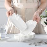 Casa si Gradina - Bucatarie si vesela - Vesela si tacamuri - Platouri de bucatarie - Platou servire portelan, 4 bucati 20 x 12 cm, farfurie de servire eleganta pentru aperitive, deserturi si fructe - Infinity.ro