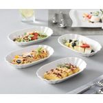 Casa si Gradina - Bucatarie si vesela - Vesela si tacamuri - Platouri de bucatarie - Platou servire portelan, 4 bucati 20 x 12 cm, farfurie de servire eleganta pentru aperitive, deserturi si fructe - Infinity.ro
