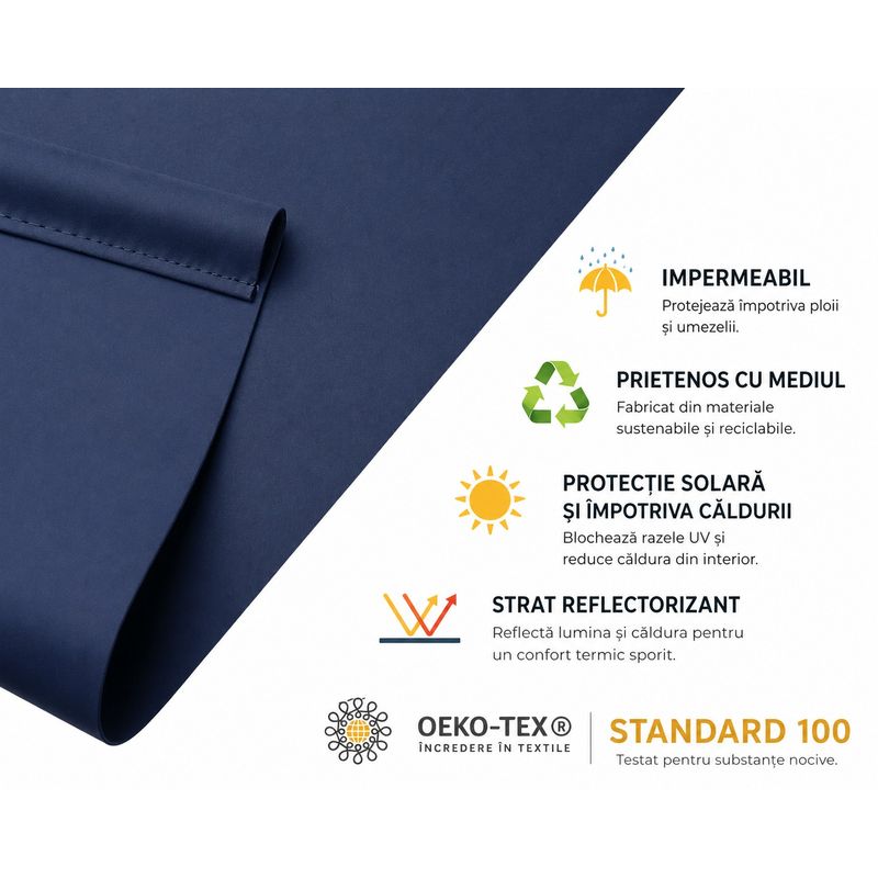 Casa si Gradina - Textile si covoare - Rulouri si jaluzele - Jaluzea tip rulou blackout, 55x160cm, termoizolanta, fara gaurire, pentru dormitor, living, baie - Infinity.ro