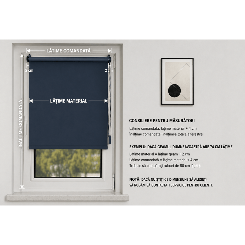 Casa si Gradina - Textile si covoare - Rulouri si jaluzele - Jaluzea tip rulou blackout, 55x160cm, termoizolanta, fara gaurire, pentru dormitor, living, baie - Infinity.ro