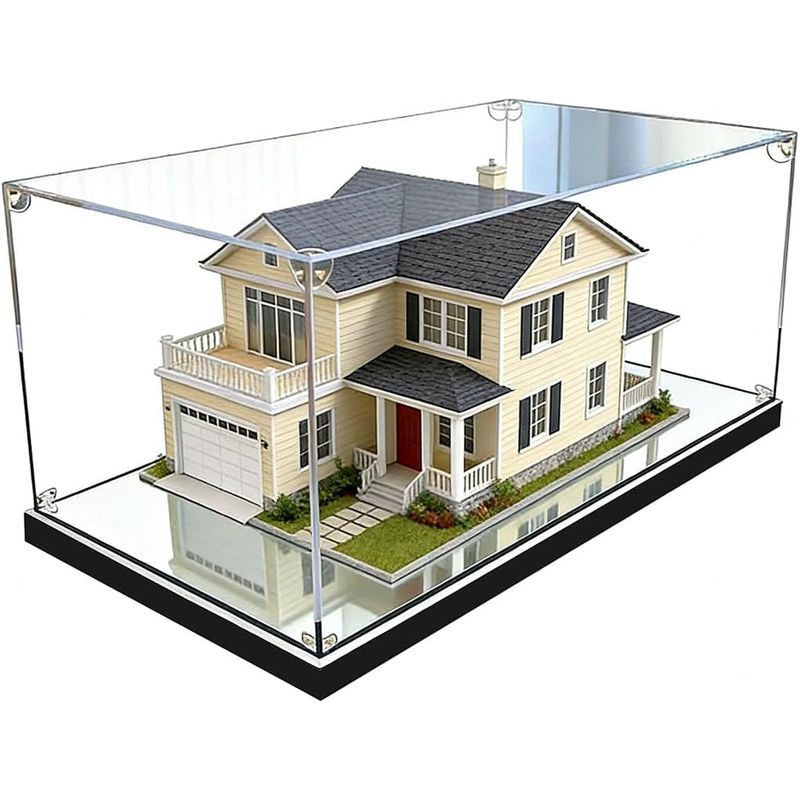 Casa si Gradina - Mobilier - Organizare si depozitare - Cutii depozitare - Cutie vitrina acrilica pentru expunere, cu oglinda, Anti-praf, 20x20x25 cm, compatibila lego, figurine - Infinity.ro