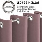Casa si Gradina - Textile si covoare - Perdele si draperii - Draperii - Set 2 draperii blackout, catifea, 140x145 cm, opacitate 100%, termoizolante fonice pentru dormitor si living, cu inele - Infinity.ro