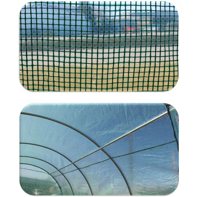 Casa si Gradina - Gradinarit si plante - Sere si solarii - Sera gradina tip tunel 250x400x200 cm, folie PE 140g/m2 UV4, 3 segmente, 6 ferestre rulante, usa blocabila, 10 mp, verde - Infinity.ro