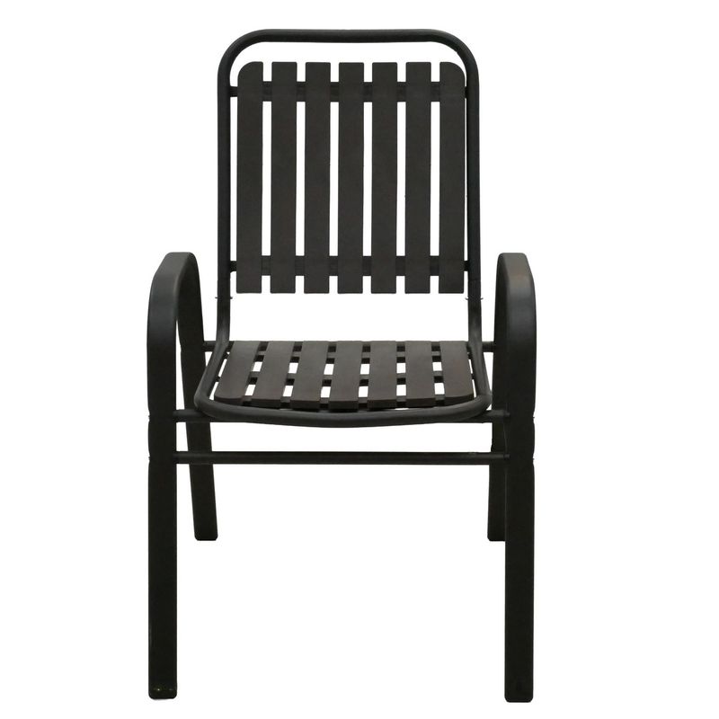 Casa si Gradina - Gradina si terasa - Mobilier exterior - Seturi mobila gradina - Set 2 scaune de gradina cu brate, PP si cadru metalic, 56x63x89 cm, maro - Infinity.ro