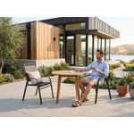 Casa si Gradina - Gradina si terasa - Mobilier exterior - Seturi mobila gradina - Set 2 scaune de gradina cu brate, PP si cadru metalic, 56x63x89 cm, maro - Infinity.ro