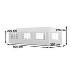 Casa si Gradina - Gradina si terasa - Umbrele si pavilioane - Umbrele - Pavilion de gradina 300x900 cm, 8 pereti detasabili cu ferestre si usa, structura metalica, PE impermeabil, alb - Infinity.ro