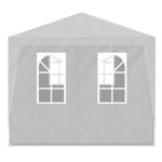 Casa si Gradina - Gradina si terasa - Umbrele si pavilioane - Umbrele - Pavilion de gradina 300x900 cm, 8 pereti detasabili cu ferestre si usa, structura metalica, PE impermeabil, alb - Infinity.ro
