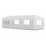 Casa si Gradina - Gradina si terasa - Umbrele si pavilioane - Umbrele - Pavilion de gradina 300x900 cm, 8 pereti detasabili cu ferestre si usa, structura metalica, PE impermeabil, alb - Infinity.ro