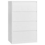 Casa si Gradina - Mobilier - Comode si corpuri - Comode - Comoda cu 4 sertare, design modern minimalist, PAL si MDF, 60x40x97 cm, alb - Infinity.ro