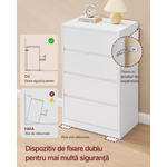 Casa si Gradina - Mobilier - Comode si corpuri - Comode - Comoda cu 4 sertare, design modern minimalist, PAL si MDF, 60x40x97 cm, alb - Infinity.ro