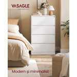 Casa si Gradina - Mobilier - Comode si corpuri - Comode - Comoda cu 4 sertare, design modern minimalist, PAL si MDF, 60x40x97 cm, alb - Infinity.ro