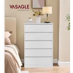 Casa si Gradina - Mobilier - Comode si corpuri - Comode - Comoda cu 5 sertare, design modern minimalist, PAL si MDF, 60x40x97 cm, alb - Infinity.ro