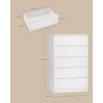 Casa si Gradina - Mobilier - Comode si corpuri - Comode - Comoda cu 5 sertare, design modern minimalist, PAL si MDF, 60x40x97 cm, alb - Infinity.ro