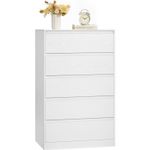 Casa si Gradina - Mobilier - Comode si corpuri - Comode - Comoda cu 5 sertare, design modern minimalist, PAL si MDF, 60x40x97 cm, alb - Infinity.ro