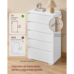 Casa si Gradina - Mobilier - Comode si corpuri - Comode - Comoda cu 5 sertare, design modern minimalist, PAL si MDF, 60x40x97 cm, alb - Infinity.ro