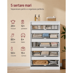Casa si Gradina - Mobilier - Comode si corpuri - Comode - Comoda cu 5 sertare, design modern minimalist, PAL si MDF, 60x40x97 cm, alb - Infinity.ro
