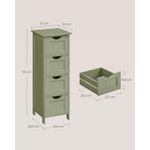 Casa si Gradina - Mobilier - Mobilier baie - Corpuri baie - Dulap de depozitare de podea pentru baie, din lemn cu 4 sertare, 30x30x82cm, verde - Infinity.ro