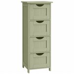 Casa si Gradina - Mobilier - Mobilier baie - Corpuri baie - Dulap de depozitare de podea pentru baie, din lemn cu 4 sertare, 30x30x82cm, verde - Infinity.ro