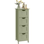 Casa si Gradina - Mobilier - Mobilier baie - Corpuri baie - Dulap de depozitare de podea pentru baie, din lemn cu 4 sertare, 30x30x82cm, verde - Infinity.ro