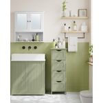 Casa si Gradina - Mobilier - Mobilier baie - Corpuri baie - Dulap de depozitare de podea pentru baie, din lemn cu 4 sertare, 30x30x82cm, verde - Infinity.ro