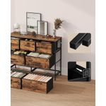 Casa si Gradina - Mobilier - Comode si corpuri - Comode - Comoda cu 7 sertare, cadru metalic si blat MDF, sertare textile, 99x30x74 cm, maro rustic - Infinity.ro