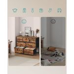 Casa si Gradina - Mobilier - Comode si corpuri - Comode - Comoda cu 7 sertare, cadru metalic si blat MDF, sertare textile, 99x30x74 cm, maro rustic - Infinity.ro