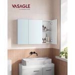 Casa si Gradina - Mobilier - Mobilier baie - Corpuri baie - Dulap pentru baie cu oglinda, 3 usi si rafturi reglabile, MDF, 90x15x60 cm, alb - Infinity.ro