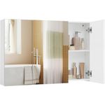 Casa si Gradina - Mobilier - Mobilier baie - Corpuri baie - Dulap pentru baie cu oglinda, 3 usi si rafturi reglabile, MDF, 90x15x60 cm, alb - Infinity.ro