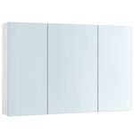 Casa si Gradina - Mobilier - Mobilier baie - Corpuri baie - Dulap pentru baie cu oglinda, 3 usi si rafturi reglabile, MDF, 90x15x60 cm, alb - Infinity.ro