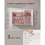 Casa si Gradina - Mobilier - Mobilier baie - Corpuri baie - Dulap pentru baie cu oglinda si iluminare LED reglabila, functie anti-abur, USB si prize integrate, 80x17x60 cm, alb - Infinity.ro