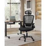Casa si Gradina - Mobilier - Scaune si fotolii - Scaune - Scaun birou ergonomic cu tetiera, suport lombar reglabil si cotiere rabatabile, 64x64x130 cm, negru - Infinity.ro
