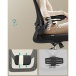 Casa si Gradina - Mobilier - Scaune si fotolii - Scaune - Scaun birou ergonomic cu tetiera, suport lombar reglabil si cotiere rabatabile, 64x64x130 cm, negru - Infinity.ro