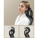 Casa si Gradina - Mobilier - Scaune si fotolii - Scaune - Scaun birou ergonomic cu tetiera, suport lombar reglabil si cotiere rabatabile, 64x64x130 cm, negru - Infinity.ro