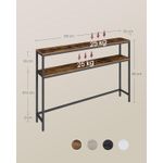 Casa si Gradina - Mobilier - Mese si birouri - Masute de cafea - Masa tip consola ingusta cu 2 rafturi, cadru metalic, stil industrial, 120x20x80 cm, maro rustic - Infinity.ro