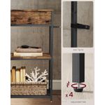 Casa si Gradina - Mobilier - Mese si birouri - Masute de cafea - Masa tip consola ingusta cu 2 sertare textile si 3 niveluri, cadru metalic, stil industrial, 76x24x80 cm, maro rustic - Infinity.ro