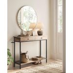 Casa si Gradina - Mobilier - Mese si birouri - Masute de cafea - Masa tip consola cu 2 sertare, blat aspect lemn si cadru metalic, stil industrial, 100x30x80 cm, maro camel - Infinity.ro
