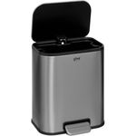 Casa si Gradina - Mobilier - Organizare si depozitare - Cosuri de gunoi - Cos de gunoi cu pedala din otel inoxidabil mat, 5L, galeata interioara detasabila, 24x20x29 cm, gri - Infinity.ro