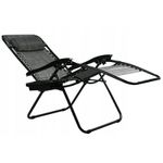 Casa si Gradina - Gradina si terasa - Mobilier exterior - Scaune si sezlonguri gradina - Sezlong pliabil pentru gradina cu tetiera, cadru metalic, suport pahare, maxim 120 kg, 174x65x112 cm, gri - Infinity.ro