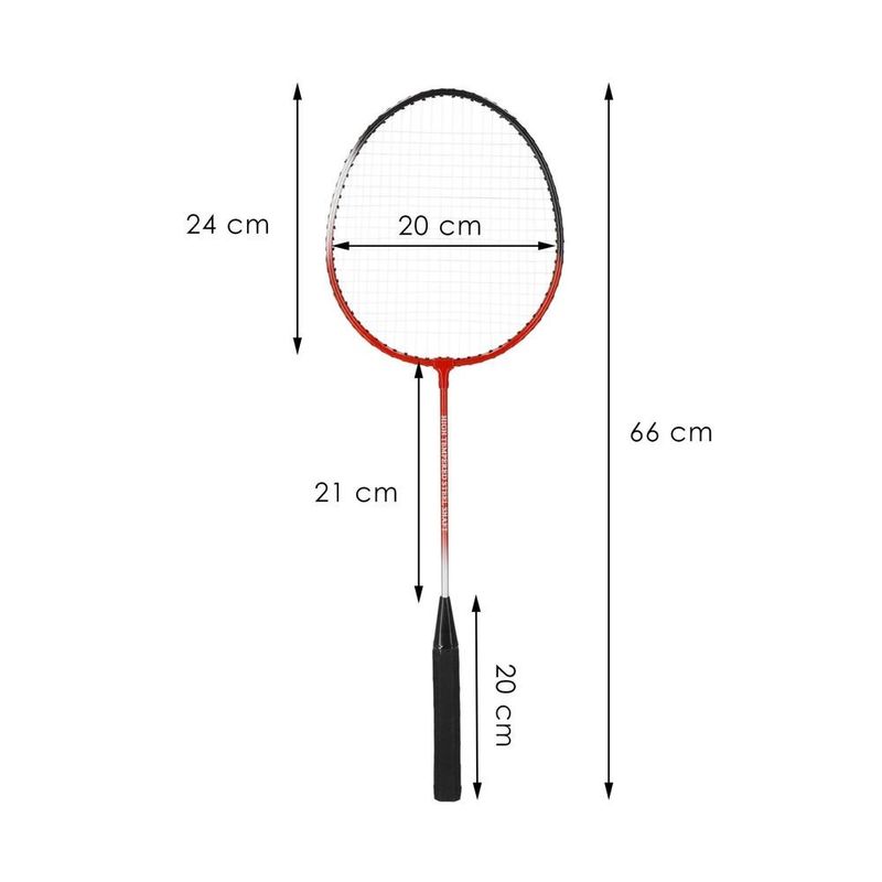 Petshop - Accesorii petshop - Jucarii animale - Jucarii educative - Set badminton 9 piese, 2 rachete metalice, 6 fluturasi si husa, 66 cm, multicolor - Infinity.ro