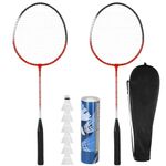 Petshop - Accesorii petshop - Jucarii animale - Jucarii educative - Set badminton 9 piese, 2 rachete metalice, 6 fluturasi si husa, 66 cm, multicolor - Infinity.ro
