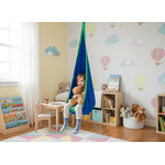 Petshop - Accesorii petshop - Jucarii animale - Jucarii educative - Leagan suspendat tip cocon pentru copii 70x150 cm, textil, pentru interior si exterior, albastru - Infinity.ro
