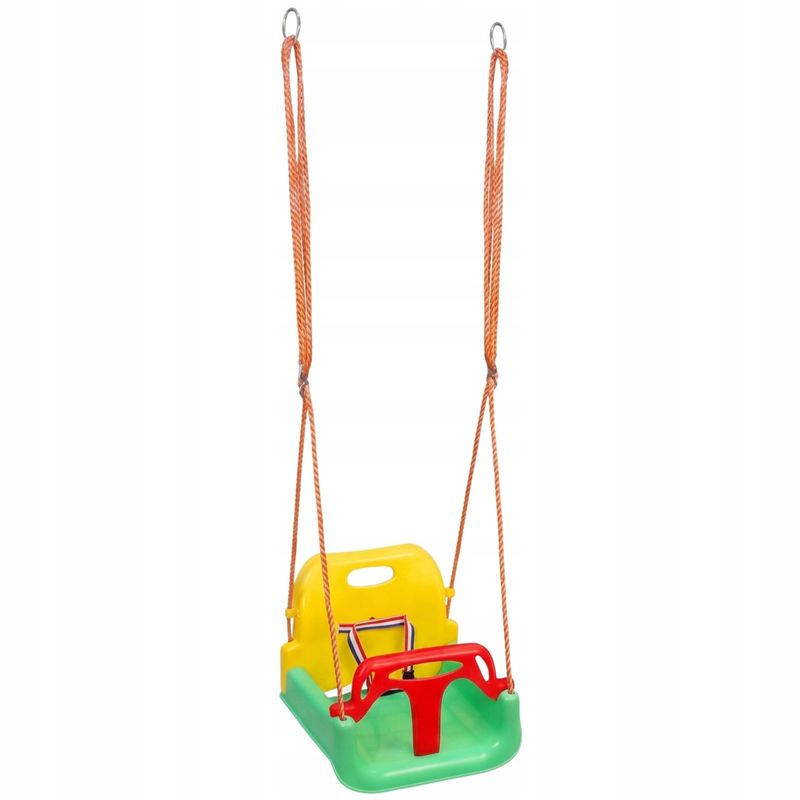 Petshop - Accesorii petshop - Jucarii animale - Jucarii educative - Leagan copii tip scaun, cu spatar, sistem blocare si centura siguranta, pana la 45 kg, 42x38x41 cm, multicolor - Infinity.ro
