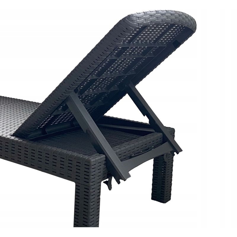 Casa si Gradina - Gradina si terasa - Mobilier exterior - Scaune si sezlonguri gradina - Sezlong pliabil tip valiza, 3 pozitii reglare, structura usoara pentru transport, 186x60x30 cm, gri - Infinity.ro
