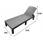 Casa si Gradina - Gradina si terasa - Mobilier exterior - Scaune si sezlonguri gradina - Sezlong pliabil tip valiza, 3 pozitii reglare, structura usoara pentru transport, 186x60x30 cm, gri - Infinity.ro