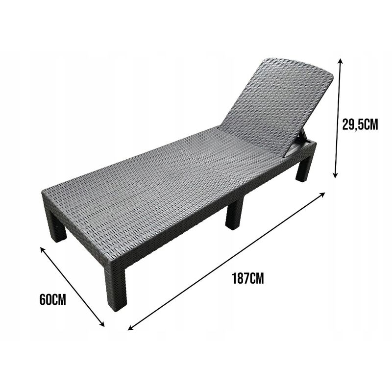 Casa si Gradina - Gradina si terasa - Mobilier exterior - Scaune si sezlonguri gradina - Sezlong pliabil tip valiza, 3 pozitii reglare, structura usoara pentru transport, 186x60x30 cm, gri - Infinity.ro