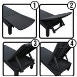 Casa si Gradina - Gradina si terasa - Mobilier exterior - Scaune si sezlonguri gradina - Sezlong pliabil tip valiza, 3 pozitii reglare, structura usoara pentru transport, 186x60x30 cm, gri - Infinity.ro