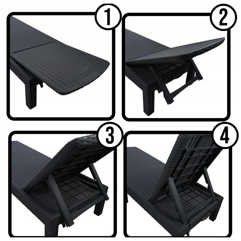 Casa si Gradina - Gradina si terasa - Mobilier exterior - Scaune si sezlonguri gradina - Sezlong pliabil tip valiza, 3 pozitii reglare, structura usoara pentru transport, 186x60x30 cm, gri - Infinity.ro