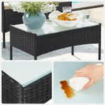 Casa si Gradina - Gradina si terasa - Mobilier exterior - Seturi mobila gradina - Set mobilier gradina 4 locuri, canapea, 2 scaune si masa cu sticla, ratan PE, negru - Infinity.ro