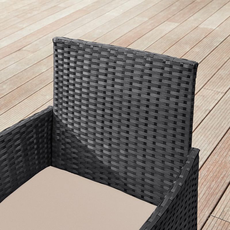 Casa si Gradina - Gradina si terasa - Mobilier exterior - Seturi mobila gradina - Set mobilier gradina 4 locuri, canapea, 2 scaune si masa cu sticla, ratan PE, negru - Infinity.ro
